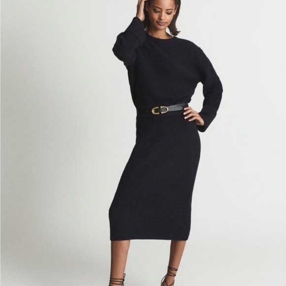 NEW $330 Reiss Jodie Knitted Cashmere Blend Mini Dress - Picture 1 of 4